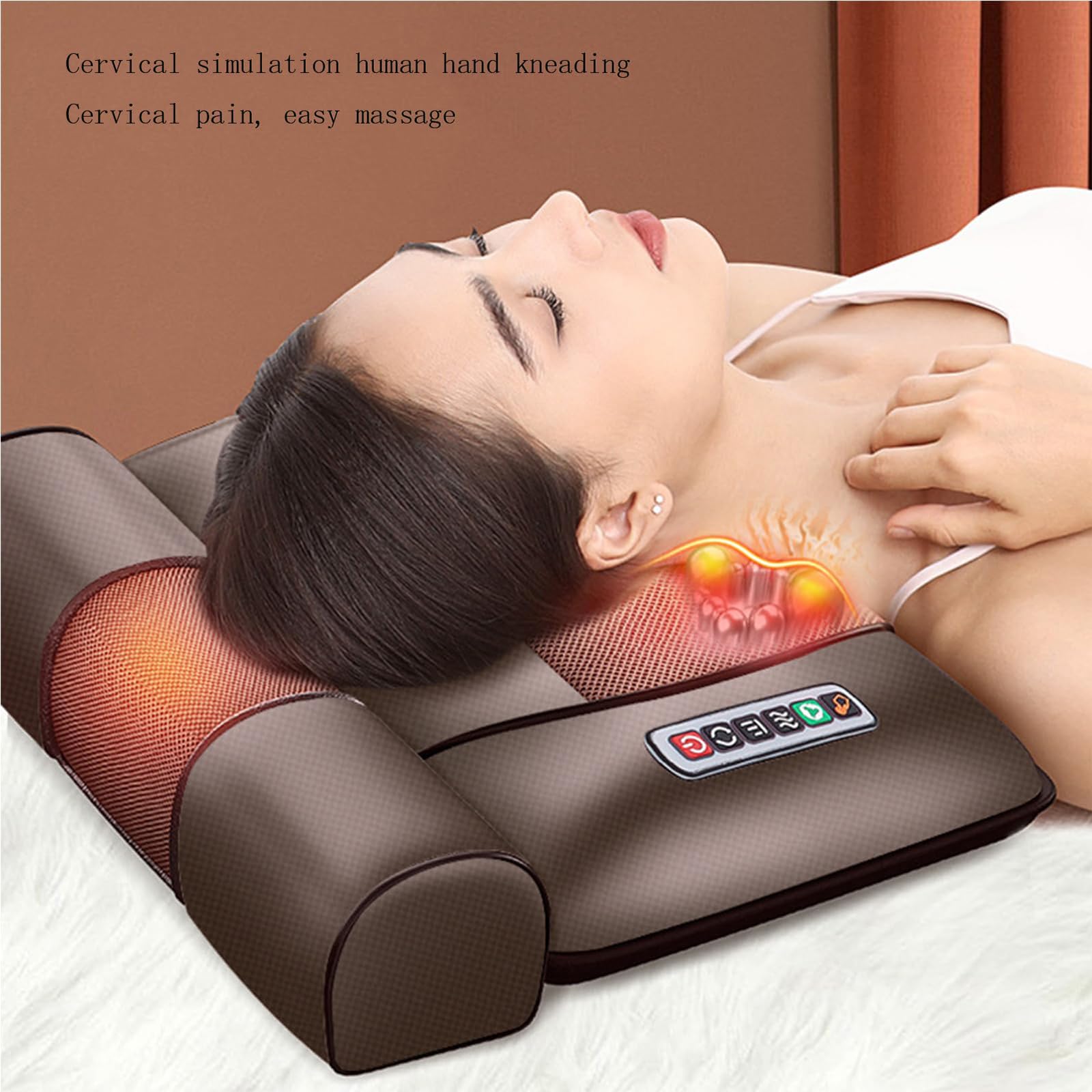Esterilla De Masaje De Cuerpo Completo, Colchón De Masaje Multifuncional | 10 nodos de vibración y almohadas ajustables almohadillas térmicas masajeador de cuello y espalda para la relajación muscular