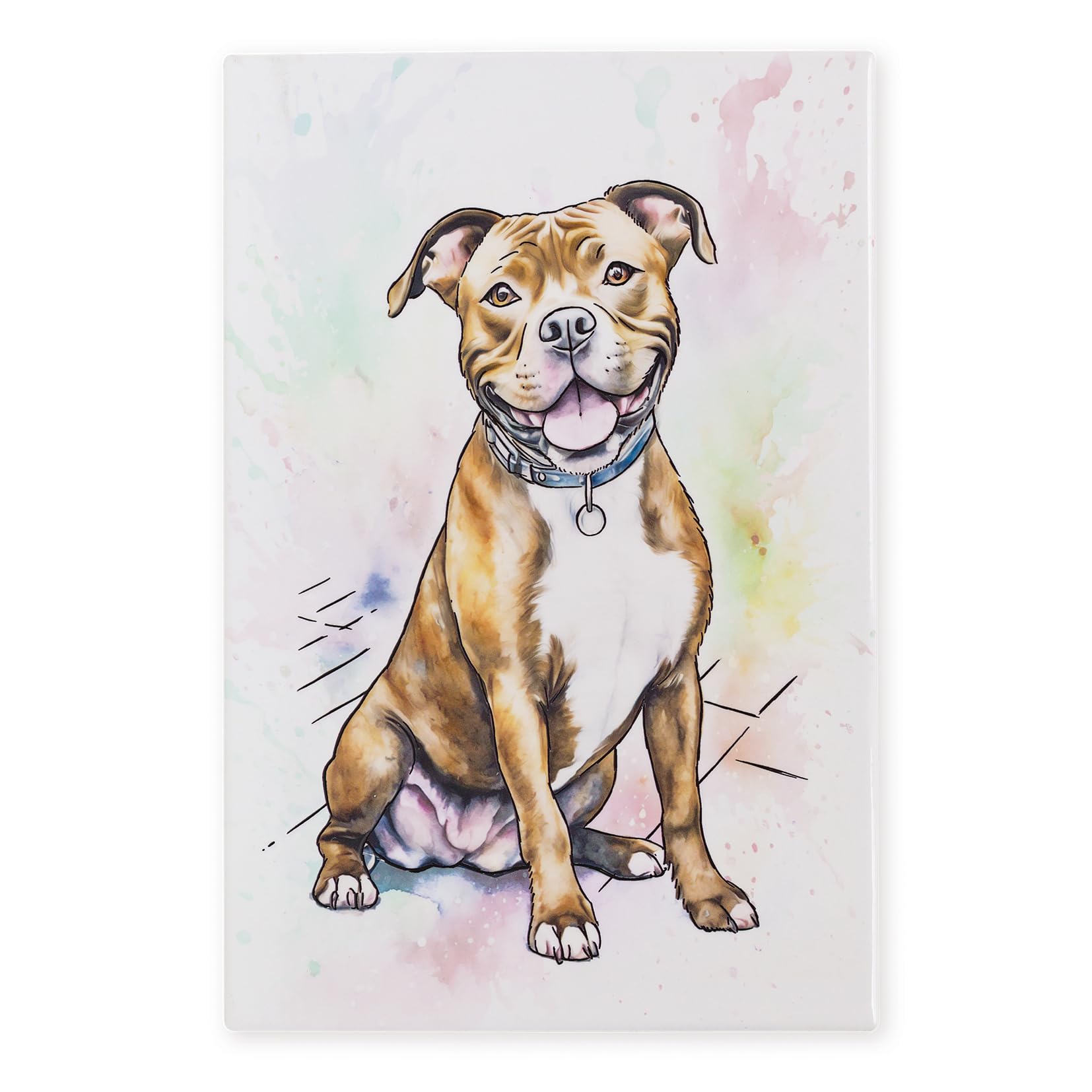 Art of Arora 2861 Staffordshire Bull Terrier Ceramic Tile Picture Plaque Wall Art 30 x 20cm
