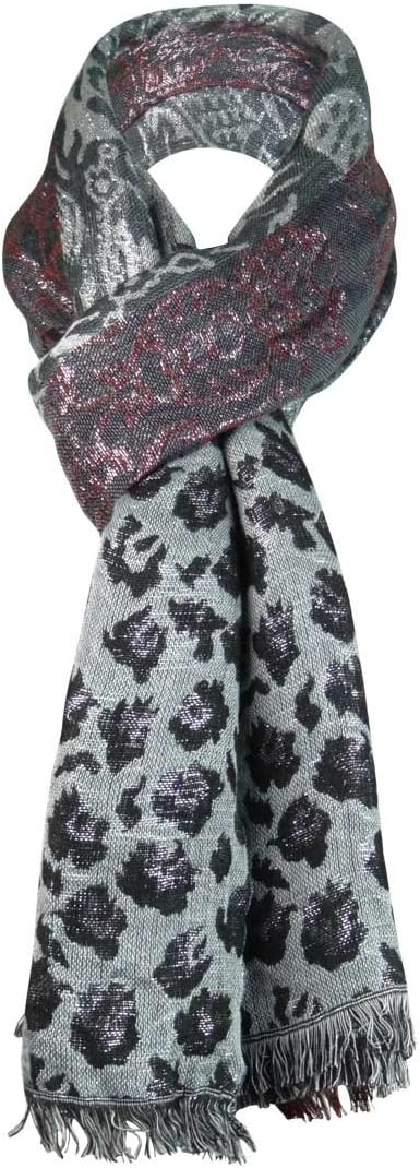 Cejon Sparkling Scarf (One Size, Burgundy/Black)