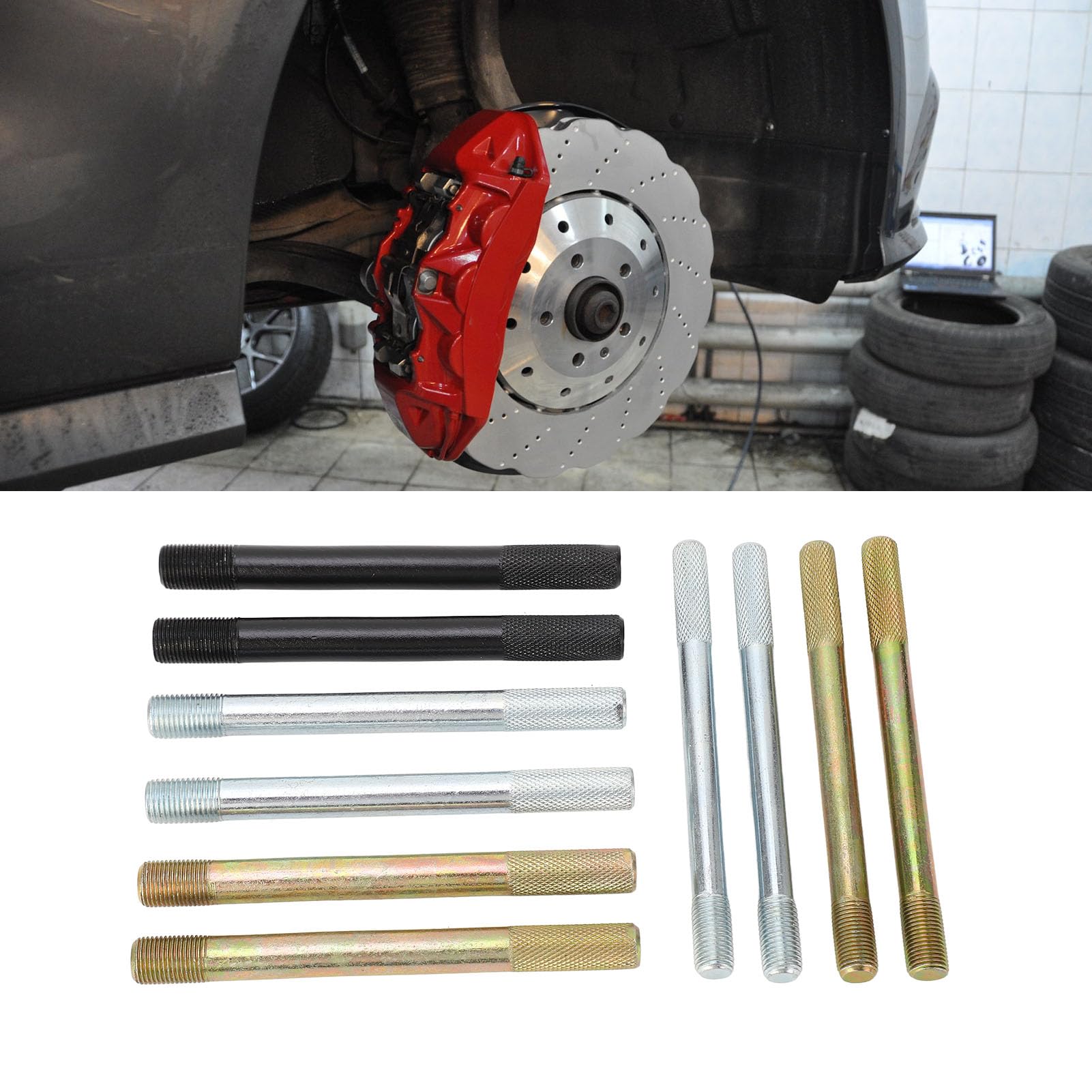 AMAKO 10 Pcs Wheel Alignment Pin Set: Metal Wheel Stud Guide Pin Tool for PSA, (12mm, 14mm, 15mm Sizes) with Storage Bag