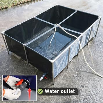Aquarium Pool Pond,Collapsible Fish Ponds for Outside with Transparent Clear Viewing Panel,880 Gallon Fish Tank,PVC Canvas Above Ground Pond,Indoor/Outdoor Pond for Koi,Goldfish,with Drain Valve