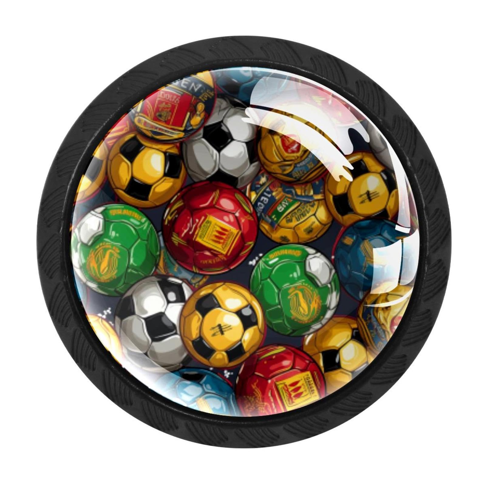 Chenzzzz Multicolored 04 4 Pack Football Soccer Drawer Knob Cabinet Hardware