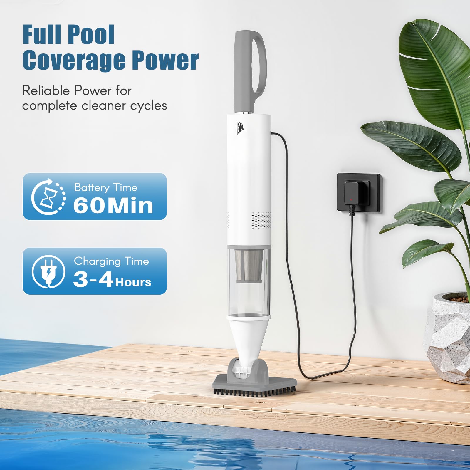 Aspirateur de piscine sans fil portatif pour piscine hors sol, piscine