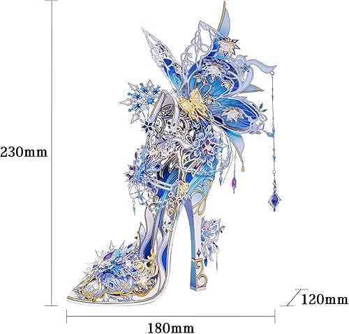Miniatura 2 de MU Rompecabezas de metal para adultos, zapatilla de cristal de Cenicienta, zapato de Cenicienta, zapatos de cristal de Cenicienta, Disparo de
