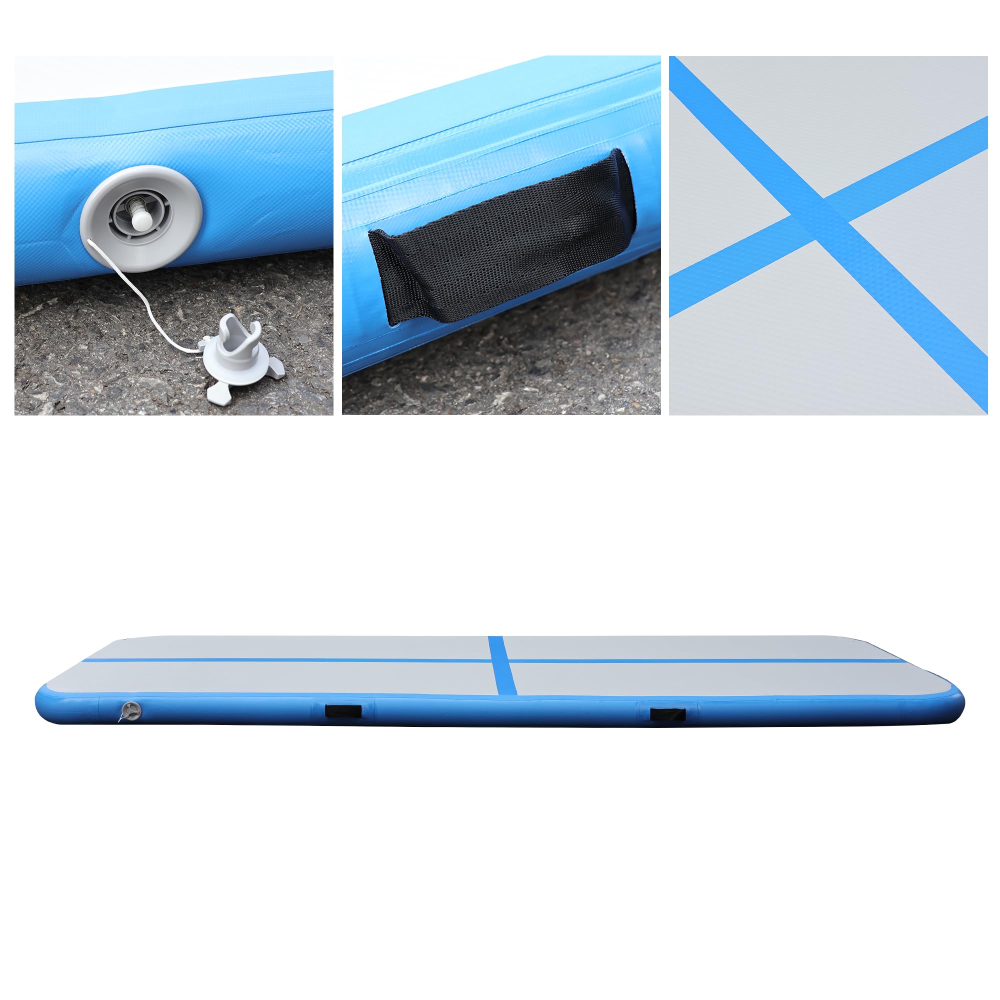 Air Track 300 x 100 x 10 cm, blu/grigio con pompa elettrica