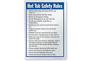 SmartSign Premium Plastic Sign: Safety Rules for Hot Tubs