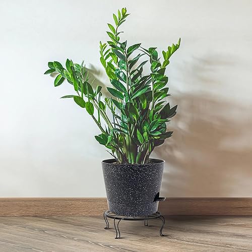 Miniatura 9 de UOUZ Maceta de riego automático de 12 pulgadas, macetas de plástico para plantas y flores de interior, verde con marrón