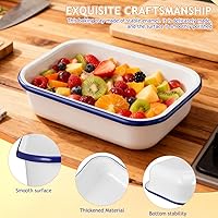 Vista 5 de Kichvoe Bandeja para hornear esmaltada: bandeja para asar esmaltada, plato oblongo, acero esmaltado, bandeja para lasaña, bandeja rectangular