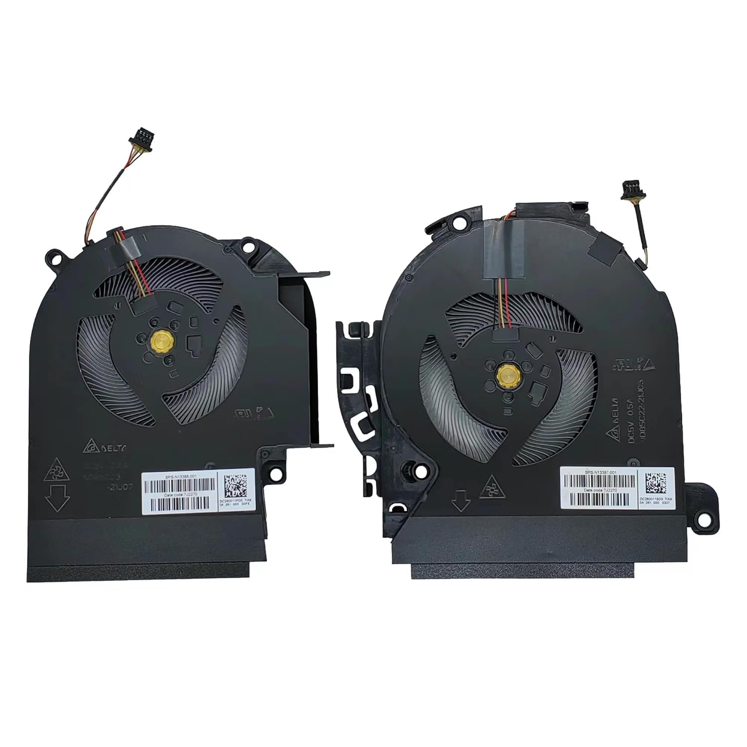 New CPU+GPU 60W Cooling Fan for HP Envy 16-H 16-H1023DX 16-H1047NR 16-H1055CL 16-H1010NR 16-H1010CA 16-H1020CA 16-H0011NR 16-H1003NR 16-H1097NR 16-H1059NR P/N:N13387-001 N13388-001 DC5V FAN