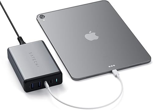Miniatura 3 de Satechi Estación de carga de escritorio Pro USB C PD de 108 W, 2 puertos USBC PD y 2 puertos USB A, compatible con MacBook Pro 2020/2019, MacBook
