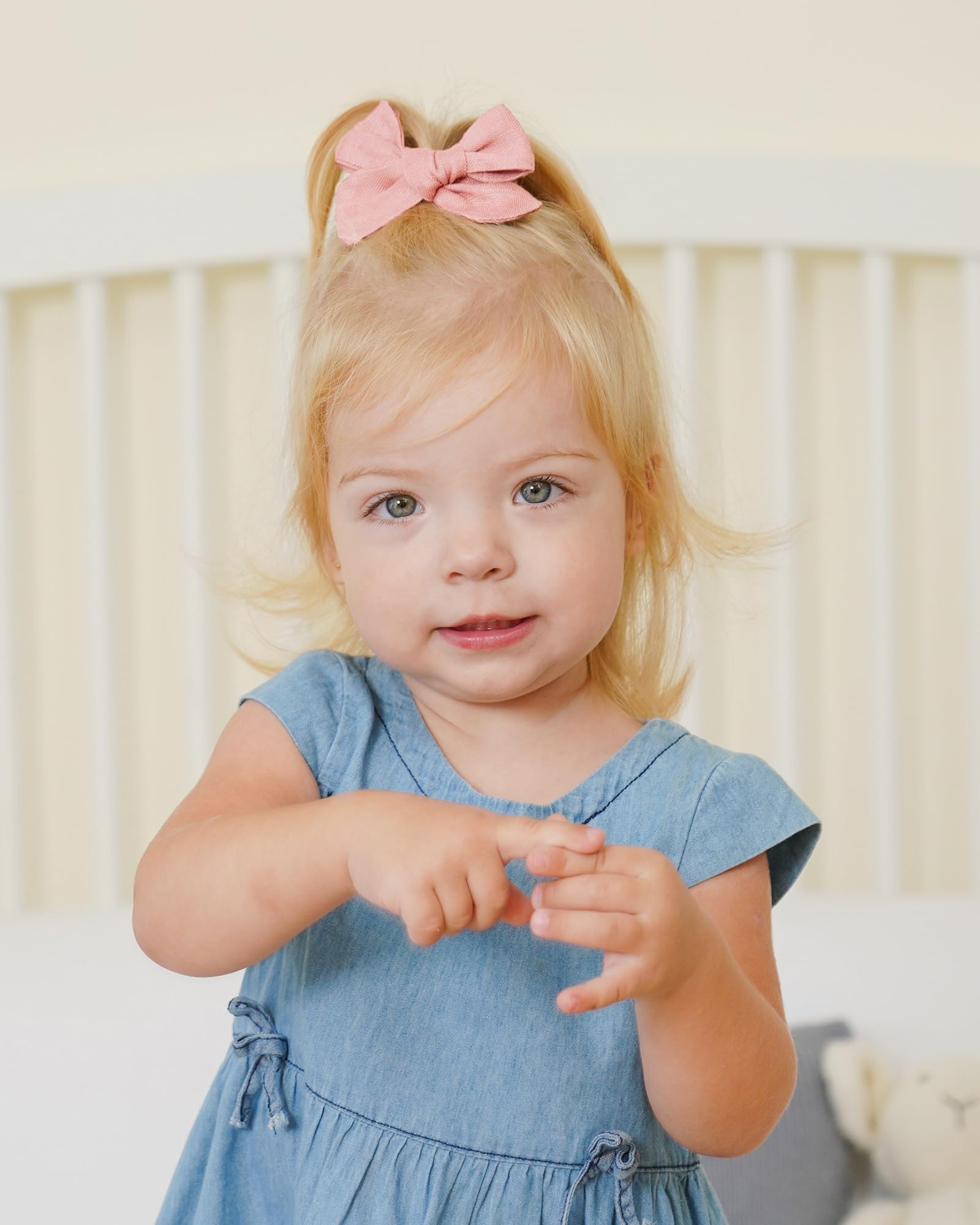 Jollybows 20 Piezas Pinzas de Lazos Pelo Niña, 8,9cm Lazos de Coletas Completamente Forrados Pinza Accesorios para Cabello para Niños Pequeñas