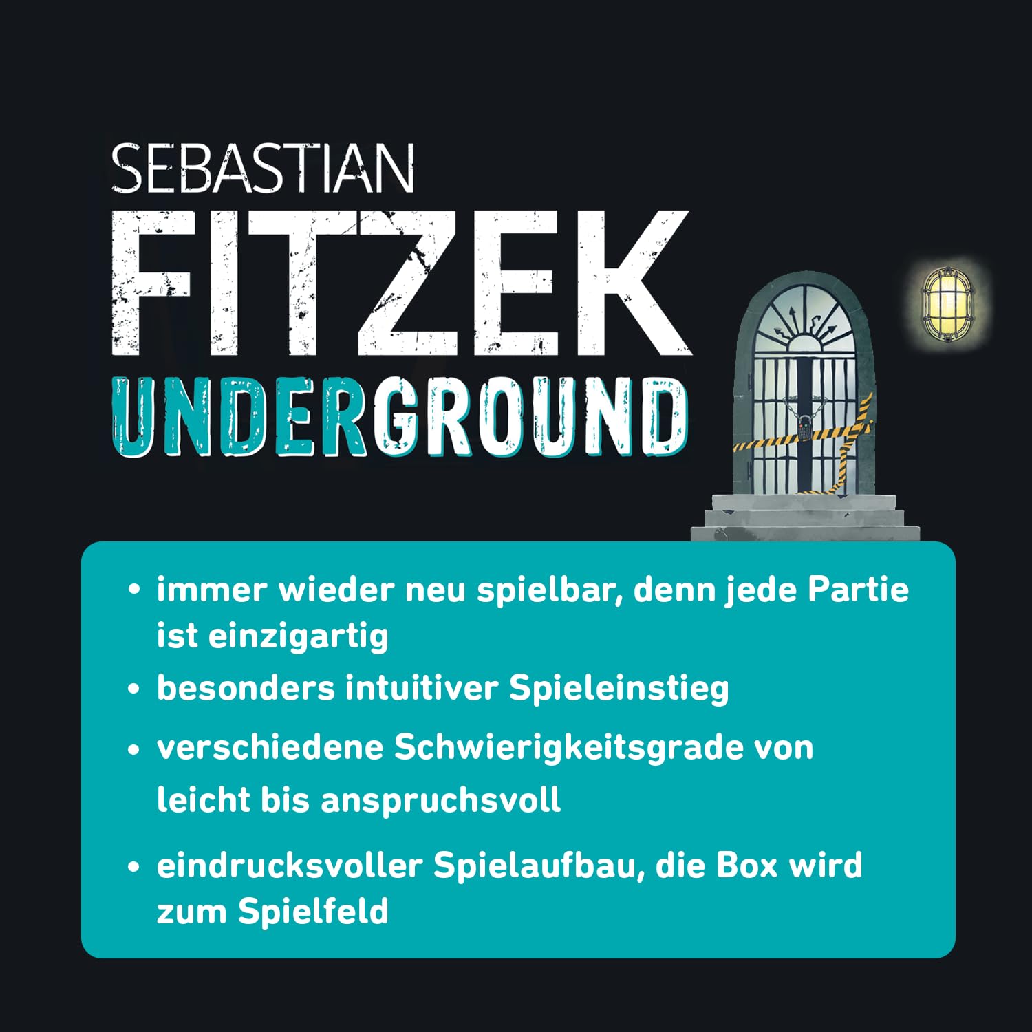 moses 90179 - Ebastian Sebastian Underground - Jeu de Thriller 3D - Auteur - Jeu de société coopératif de Marco Teubner - avec atmosphère Fitzek-Thriller - Noir