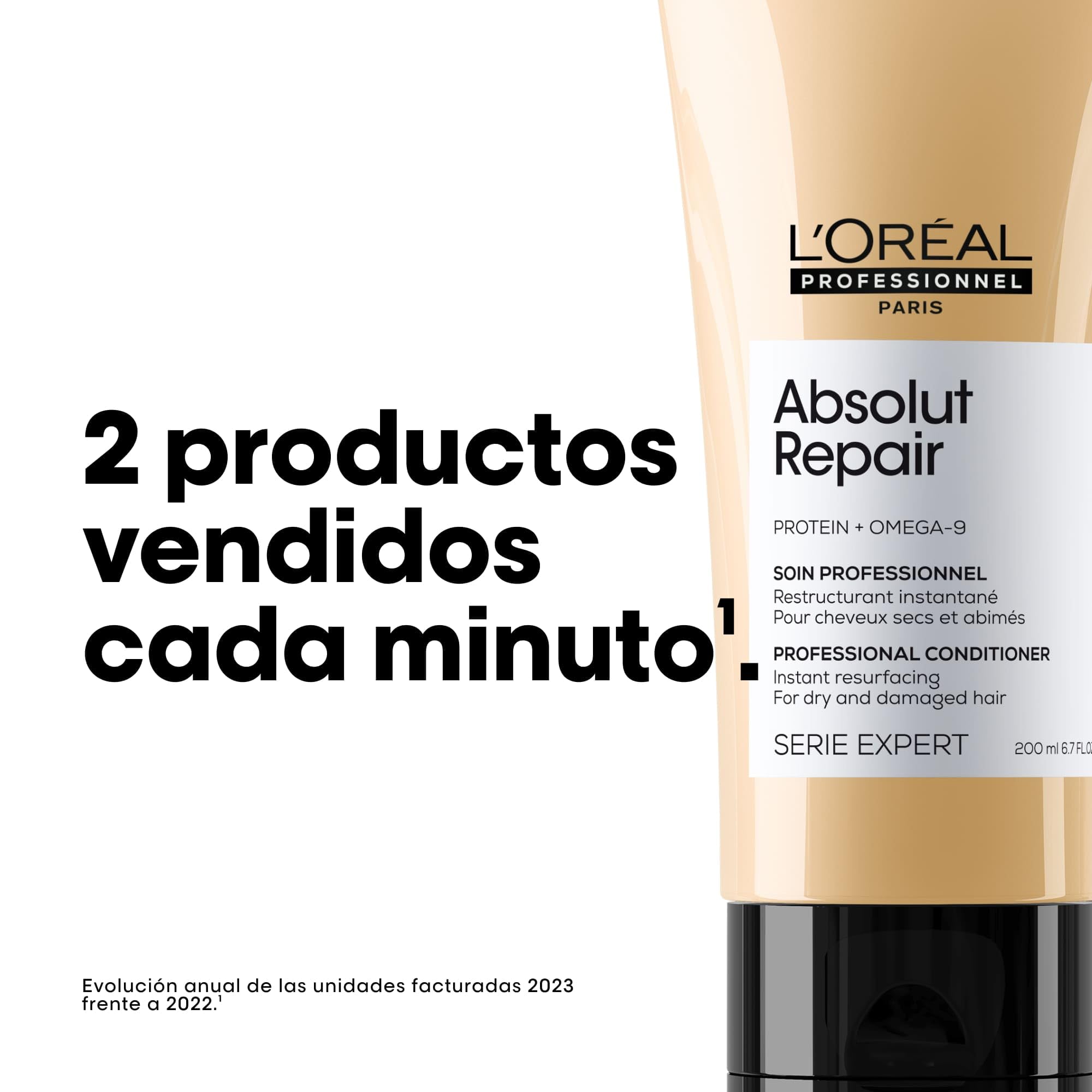 L'Oréal Professionnel, Acondicionador Tratamiento Reconstructor para Pelo Seco y Dañado, Absolut Repair