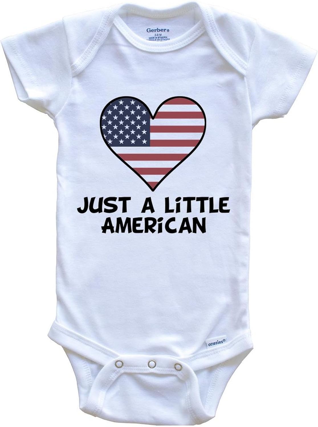 Just A Little American Baby Bodysuit - Cute United States Flag
