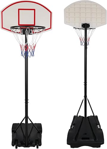 Miniatura 2 de F2C Sistema de aro de baloncesto para niños, altura ajustable de 76 a 98 pulgadas, soporte portátil Grow-to-Pro con red, 28 pulgadas de boar d&