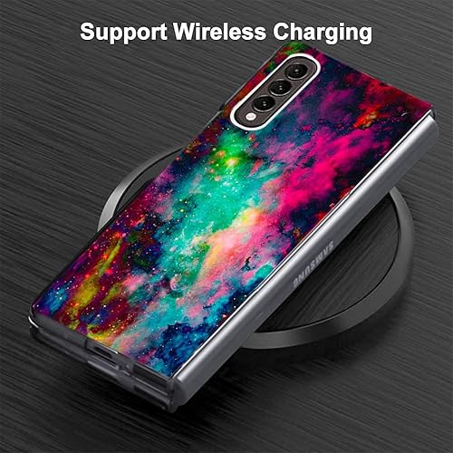 Miniatura 2 de Bcov Funda para Galaxy Z Fold 3 5G, diseño de cielo universo colorido, antiarañazos, funda rígida sólida a prueba de golpes para Samsung Galaxy Z