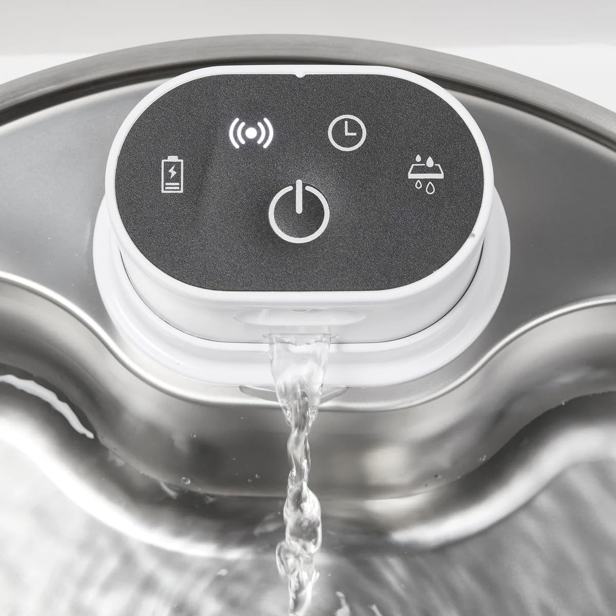 Cat Mate 2-Liter-Edelstahl-Trinkbrunnen für Katzen – Automatischer Wasserspender für Haustiere, gefilterter Trinkbrunnen, batteriebetrieben
