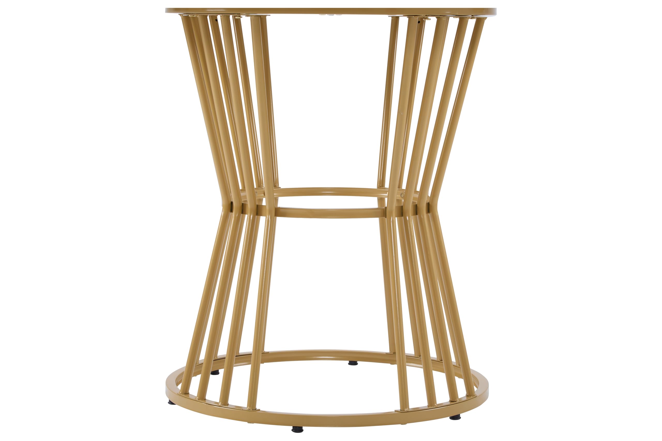 Runder Esstisch 100 cm mit Marmoroptik & Goldbeinen – Stabiler Küchentisch aus MDF mit Metallgestell, weiß-Gold Design für Esszimmer, Wohnzimmer & Homeoffice, Kleiner Tisch für 4 Personen