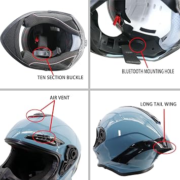 Motorcycle Helmets DOT Approved Full Face Motorcycle Helmet with Sun Visor 2 piece for Adults Men Womenfor Street Scooter