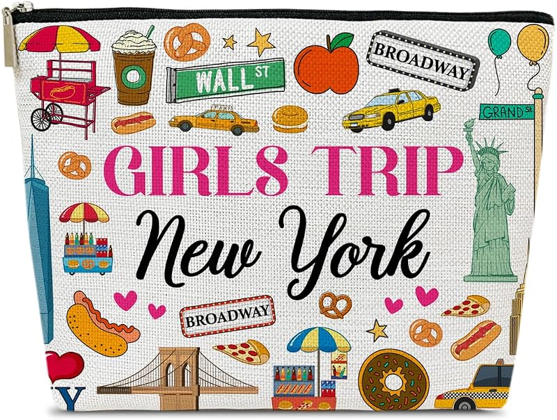 Necessaire de viagem Ythuil com estampa New York 01 e zíper