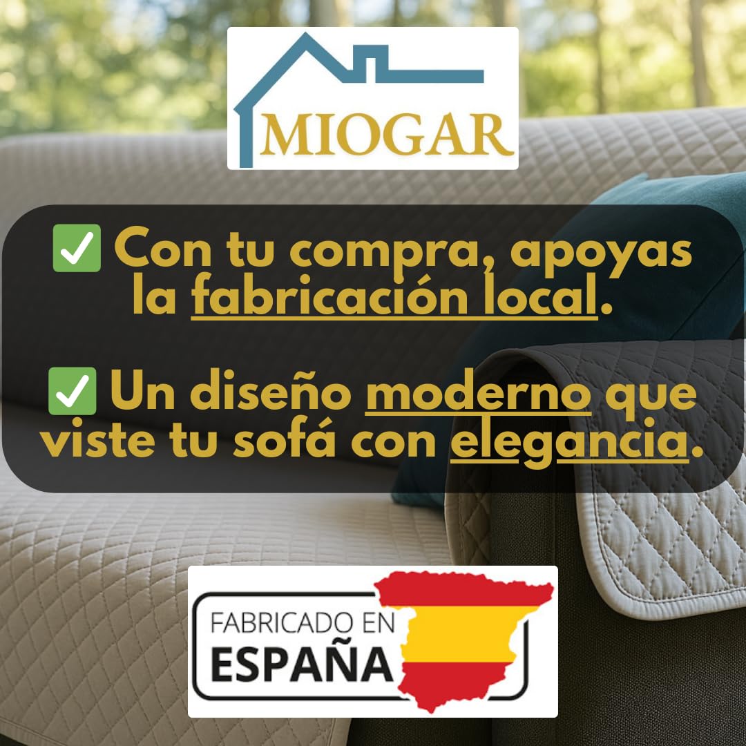Funda Sofá Chaise Long - Válida Tanto para Cheslong Derecho como Izquierdo. Cubre Sofá Chaise Longue Reversible Protector Lavable contra Manchas y Arañazos, Mascotas y Niños. Hecho en España