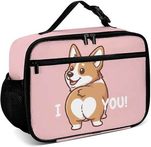 Corgi - Lonchera reutilizable para perros, bolsa térmica con aislamiento, lonchera para comida y alimentos, bolsa de mano para mujeres, niños