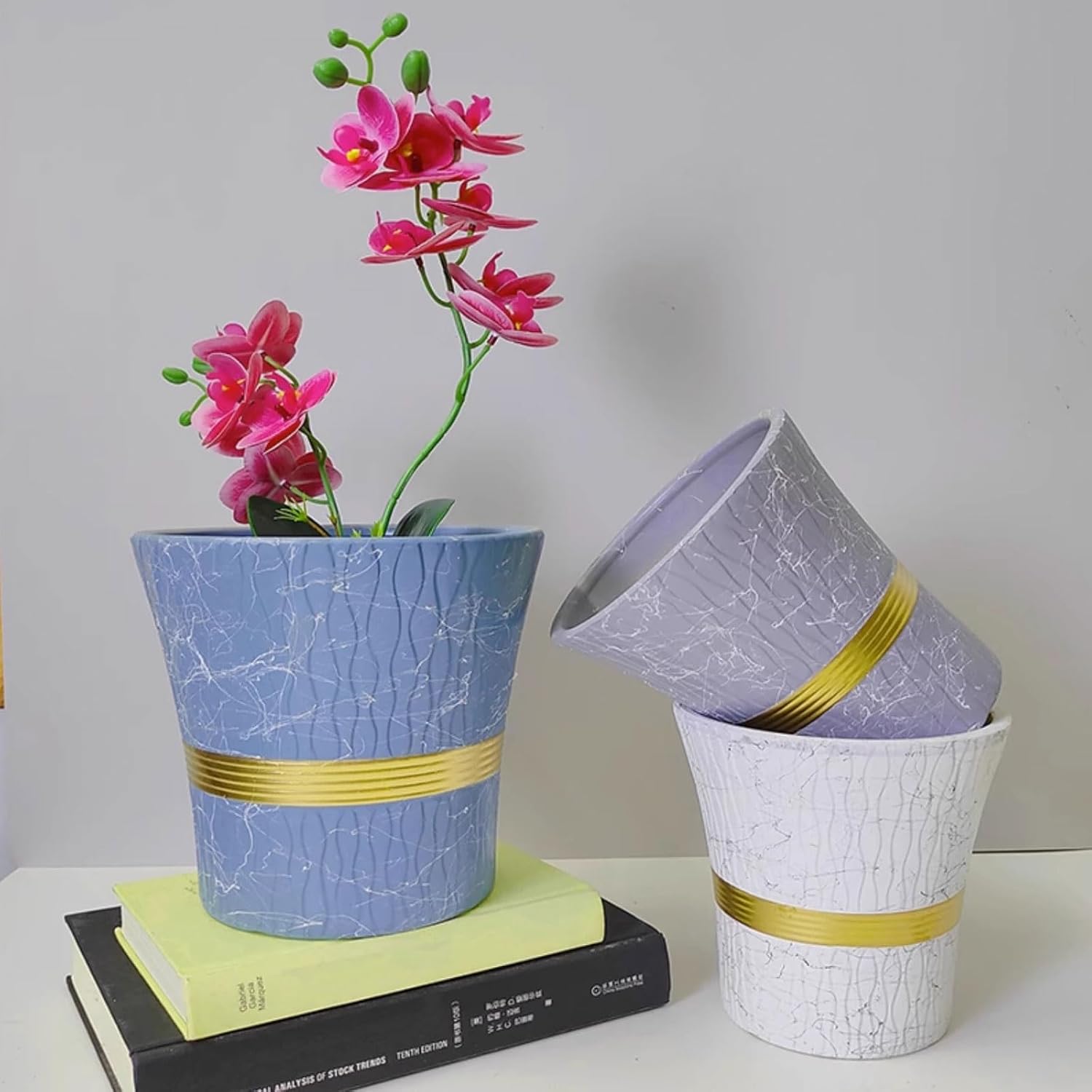 植木鉢 セラミックツリーリビングルームポット大型植木鉢大口径フォーチュンツリーホーム特別ポット 屋内用植木鉢(Gray,中くらい)