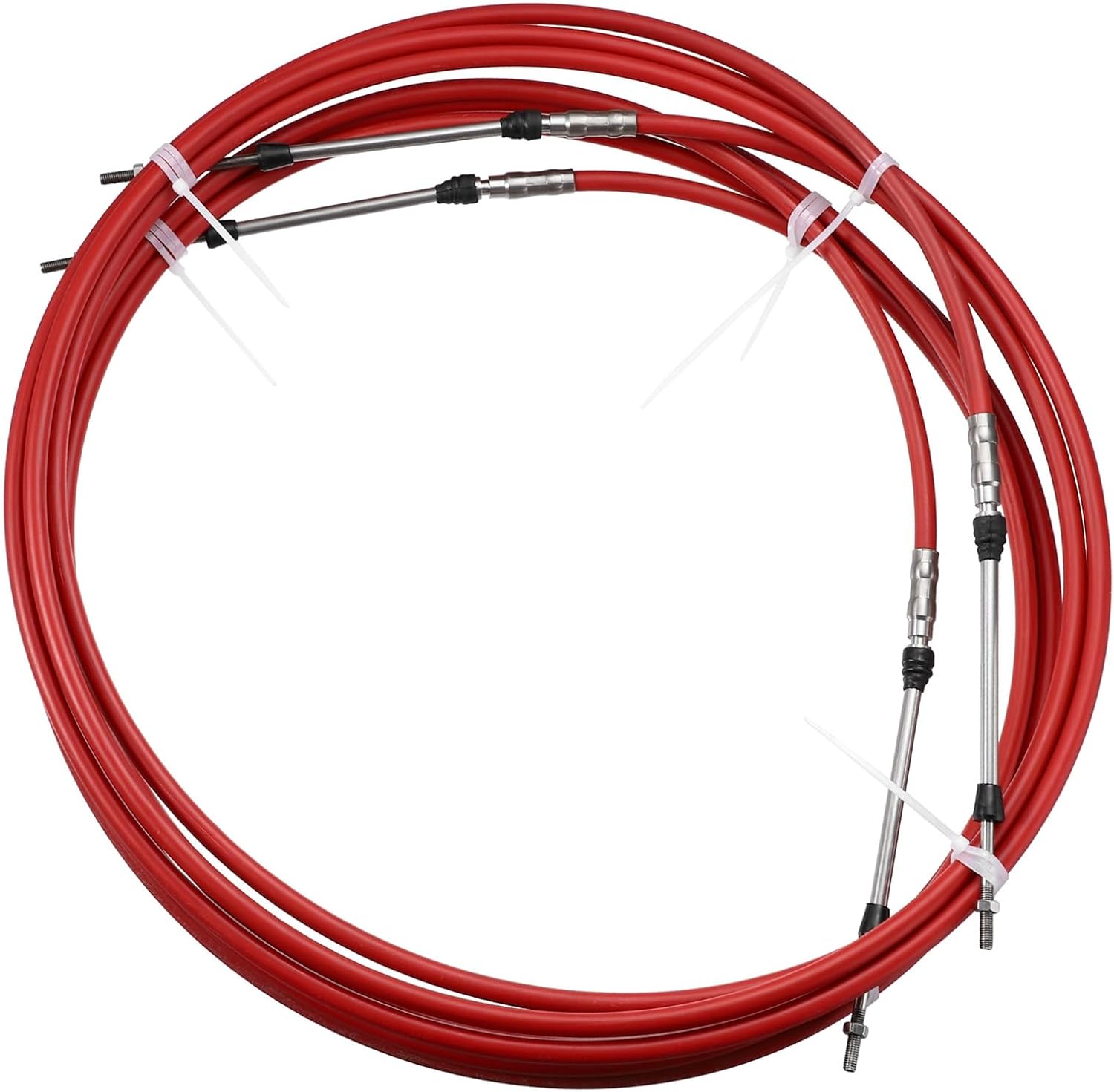 2pcs 13ft 4 Meter 157 Inch Marine Type 3300 / 33C Throttle Shift Remote Control Box Cable for Yamaha Outboard Engine Boat Motor Steering System Red Replace Parts