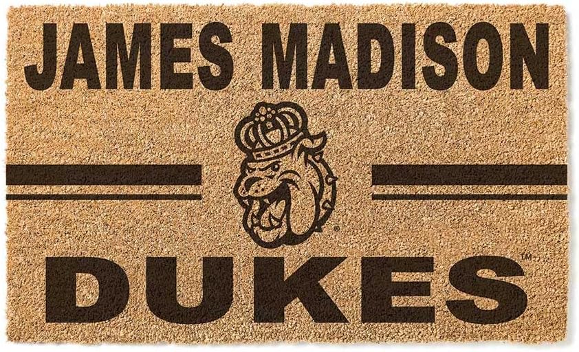 KH Sports Fan James Madison Dukes Team Logo Coir Doormat, 18x30 Inches, Dukes Outdoor Rug; Display Your Team Spirit with This Unique James Madison Dukes Doormat