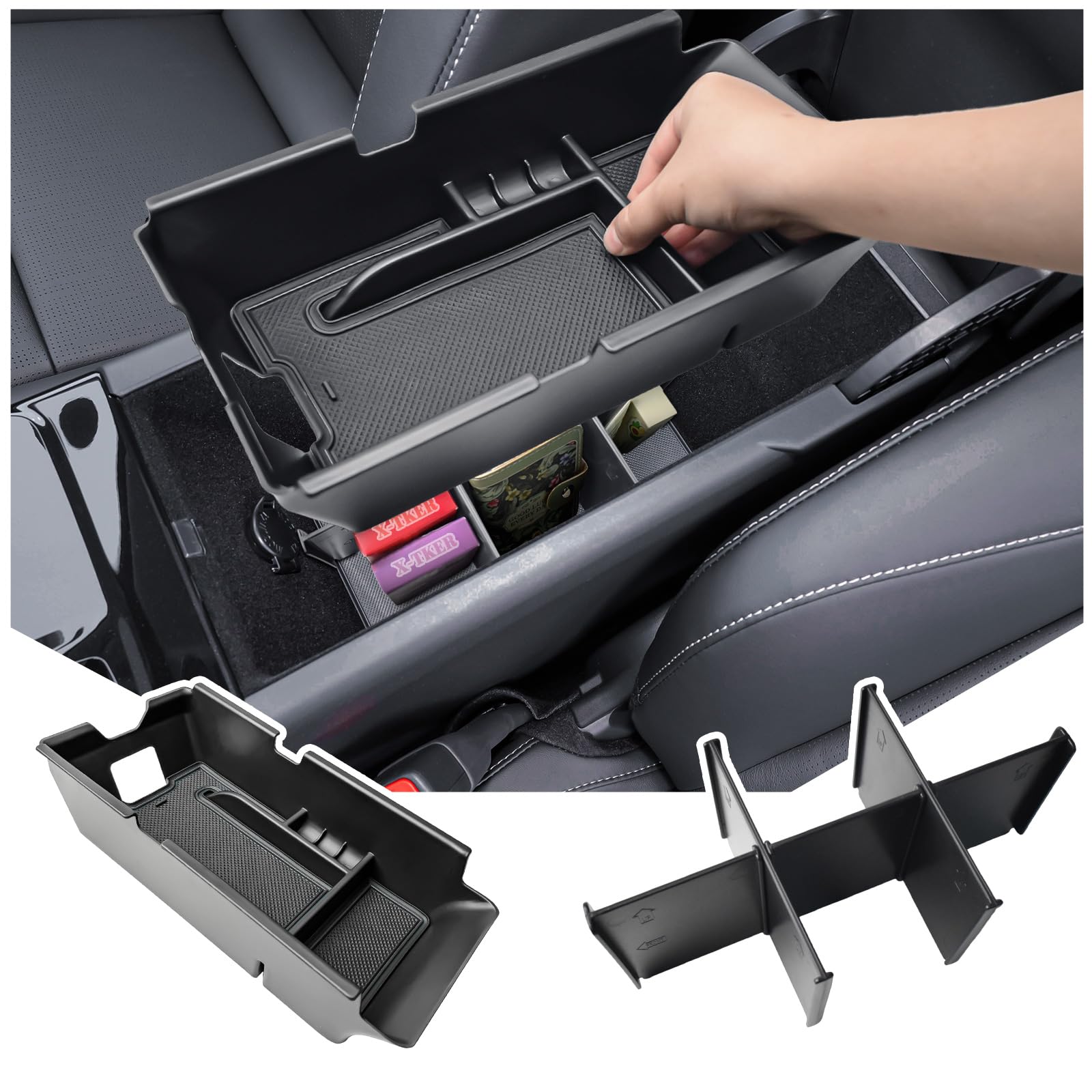 【camry】3点セット Amazon.com: X-TKER Center Console Tray & Insert Divider 2PCS