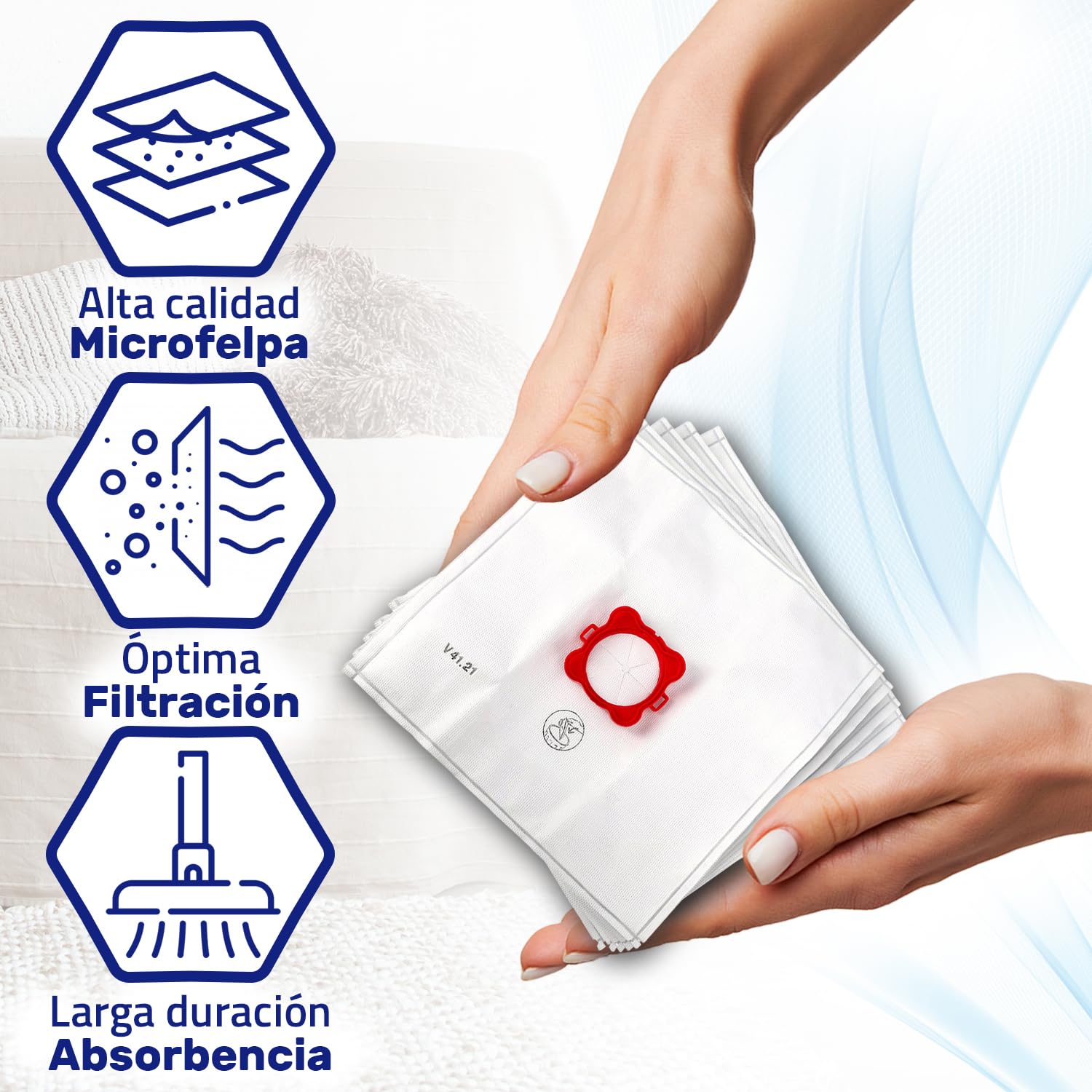 11 Sacchetti Aspirapolvere Universali In Microfibra - Compatibili Rowenta Wonderbag Compact WB305120