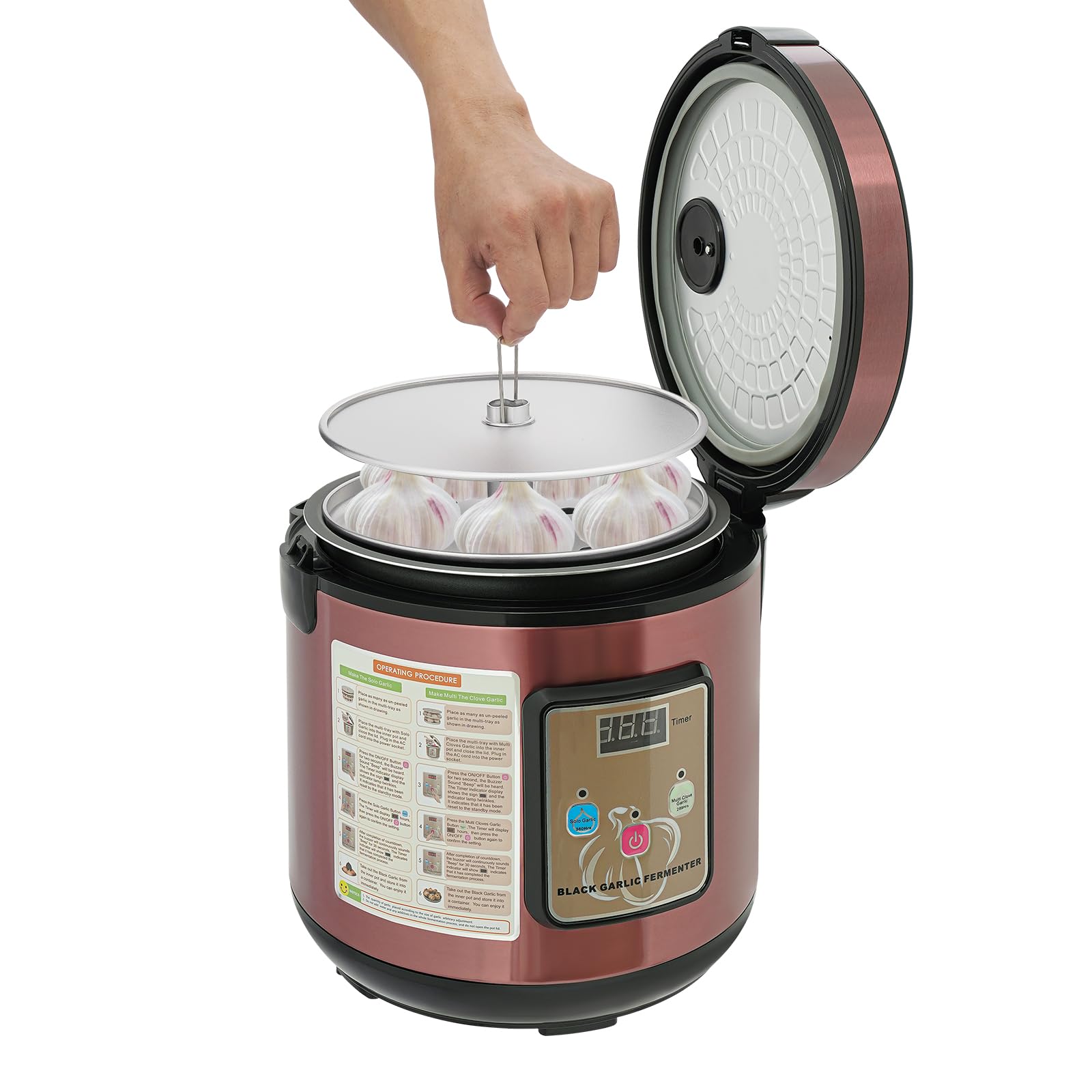 Automatischer Knoblauchfermenter Schwarzer Knoblauch Professioneller Fermenter 5L für Joghurt Natto und Kimchi mit intelligentem Temperaturprogramm 50-85°C