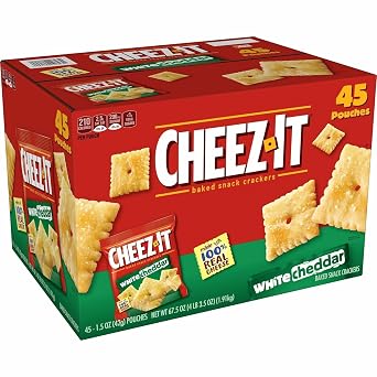 Sunshine 10892 Cheez-it Crackers, 1.5 oz Bag, White Cheddar, 45/Carton