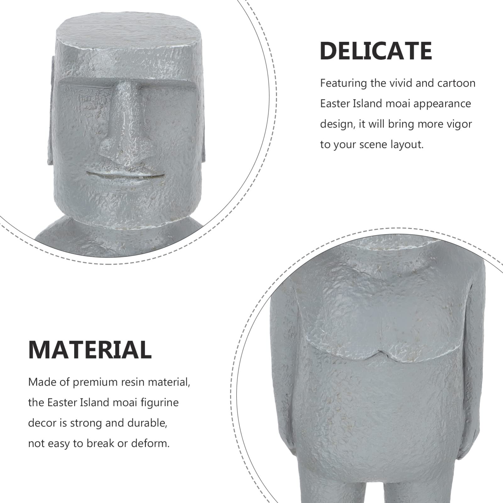 Toyvian Statua Di Pietra Mini Statue Moai Statua Moai Statua Del Giardino Della Testa Di Moai Sculture Dell'isola Di Pasqua Moai Stonehenge Home Decor Resina Per Auto Macchina