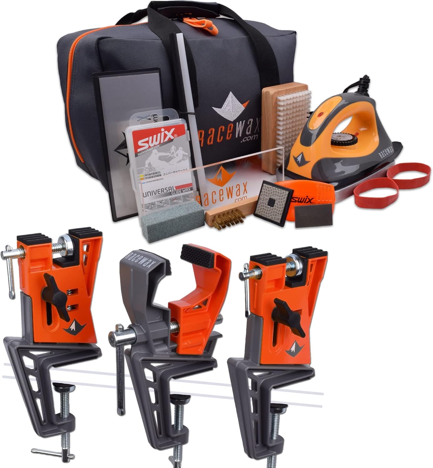 RaceWax Diamond Ski Wax Tuning Kit + All Metal World Cup Ski Vise