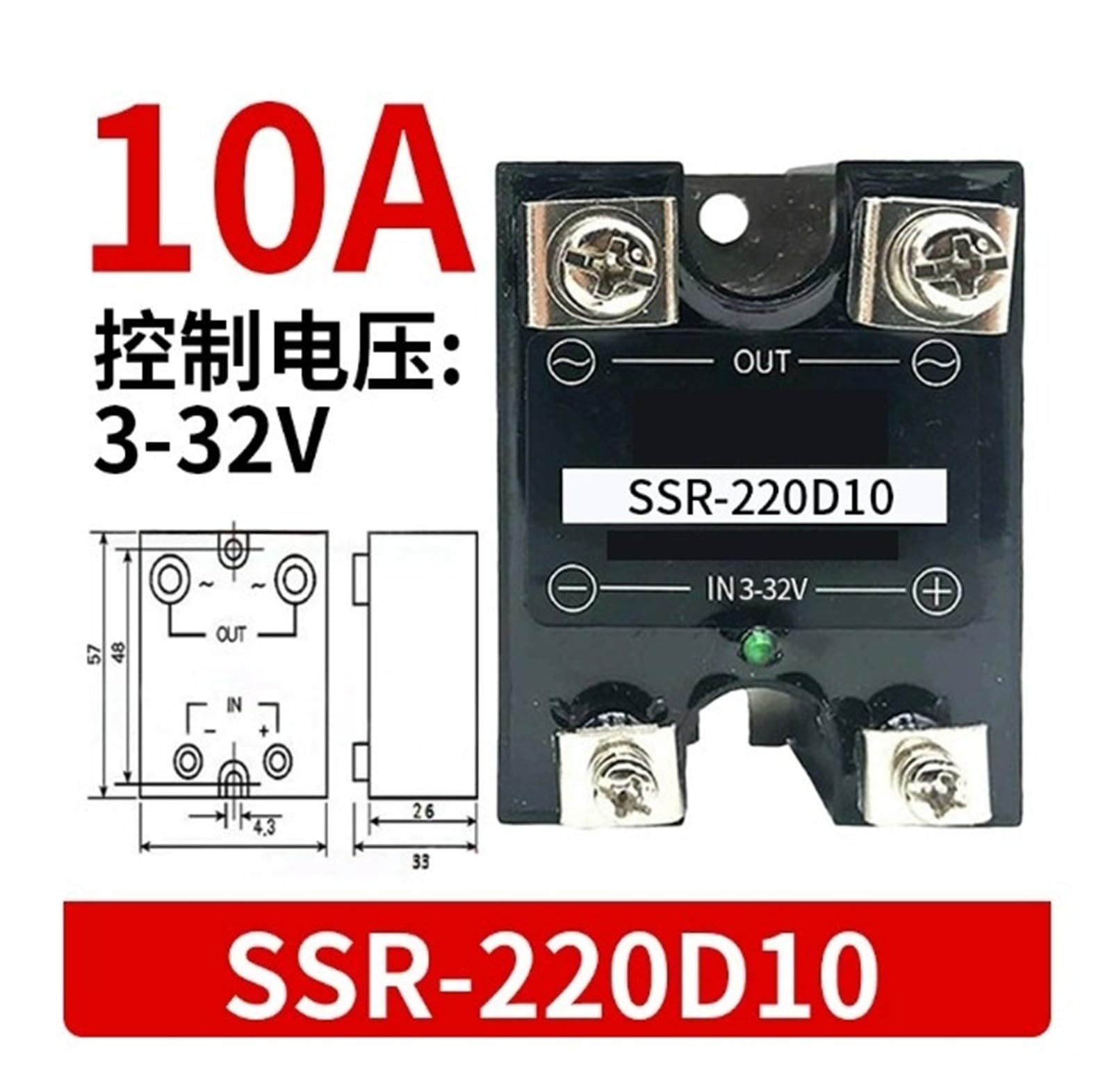 Relé de Estado Sólido SSR-220D10 10A