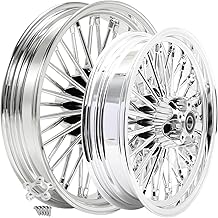 18x3.5 16x3.5 Front Rear Wheels Rims Fat Spoke For Harley FLSTC Heritage Softail Classic FLSTN Deluxe 2000-2007 FLSTF Fat Boy FXST Softail FXSTB Night Train FXSTS FLSTS Springer 2000-2005 Chrome