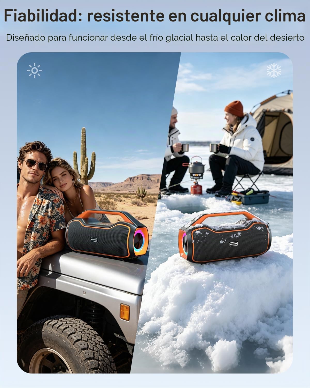 Altavoz Bluetooth Potente Portátil Mejores Altavoces Exterior Potencia pico de 200W, Resistencia Al agua IP65, 2 * Subwoofer Aumentar Apoyo DSP/TWS/AUX/TF/BT5.4 Adecuado Para Fiestas, Playas y Camping