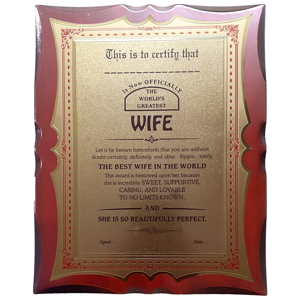 Atpata Funky Worlds Best Wife Premium Certificate/Award, Multicolor, Medium (B01MU6QE48) Amazon Price History, Amazon Price Tracker