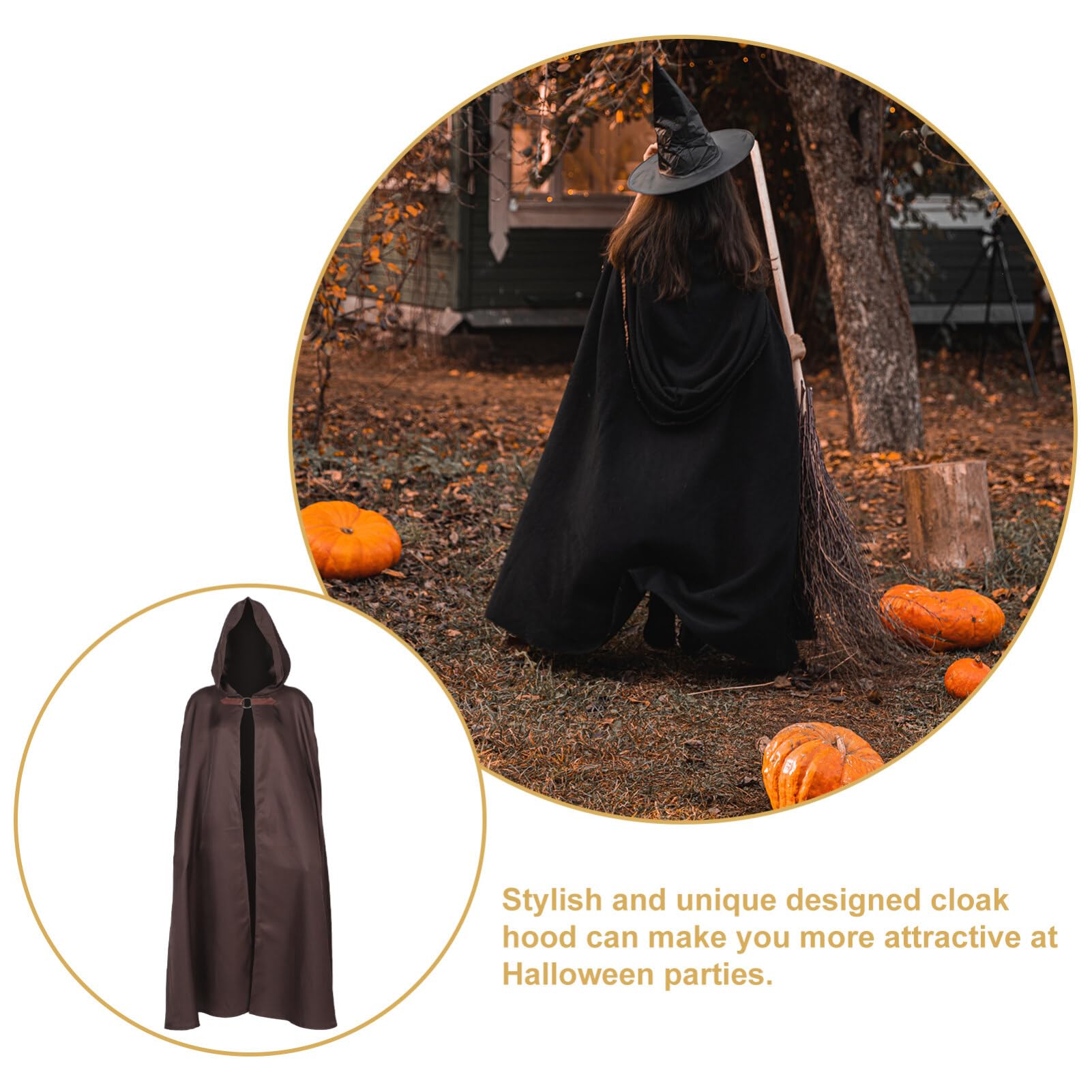 Cape Médiévale à Capuche pour Halloween Ambiance Halloween Homme en Tissu