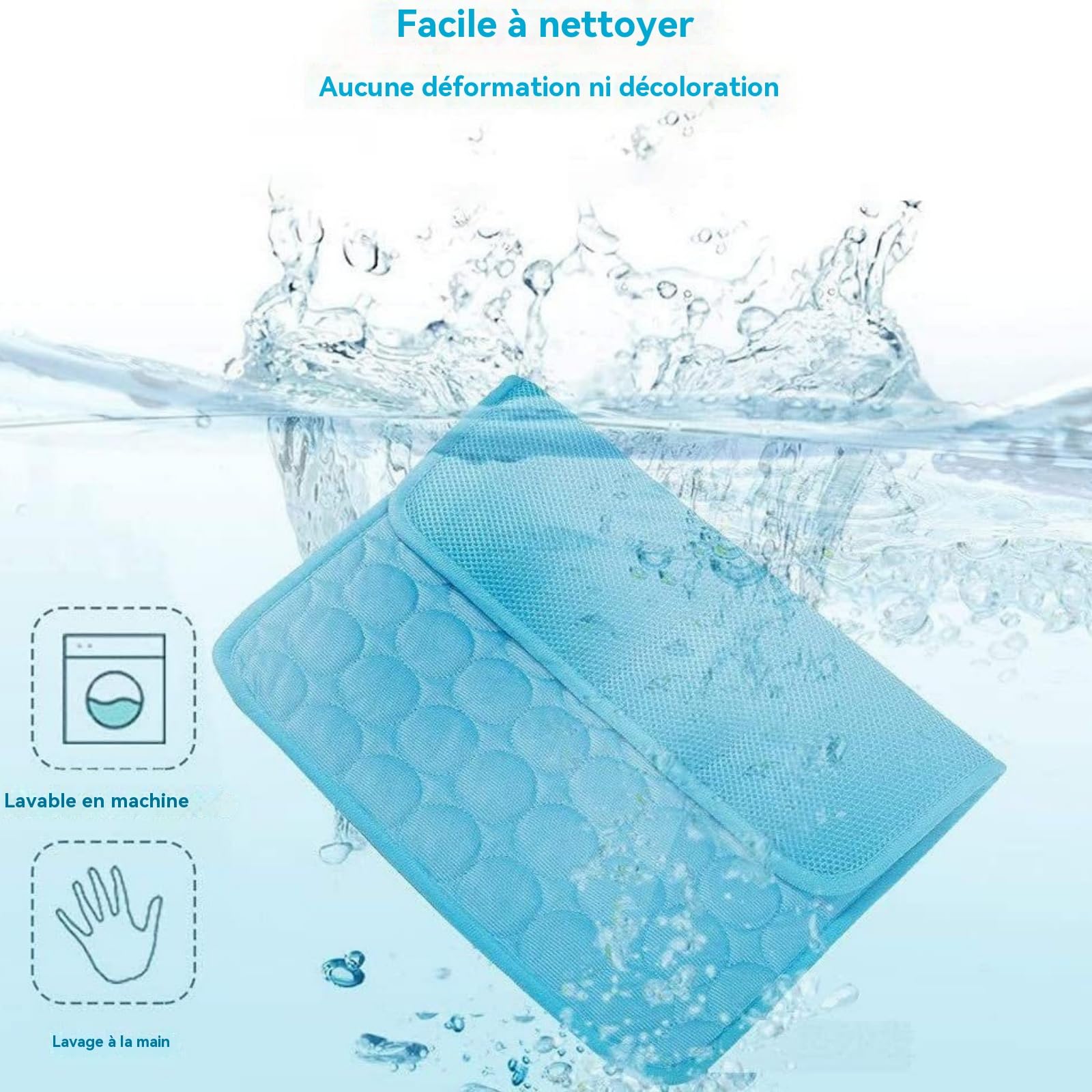 Générique Tapis Rafraichissant pour Chiens Et Chats, Fresh Pad pour Chien, Chat Coussin Chien Anti Chaleur, Matelas Réfrigérant Animaux, Portable, Lavable, Anti-Morsures (Bleu, XXL)