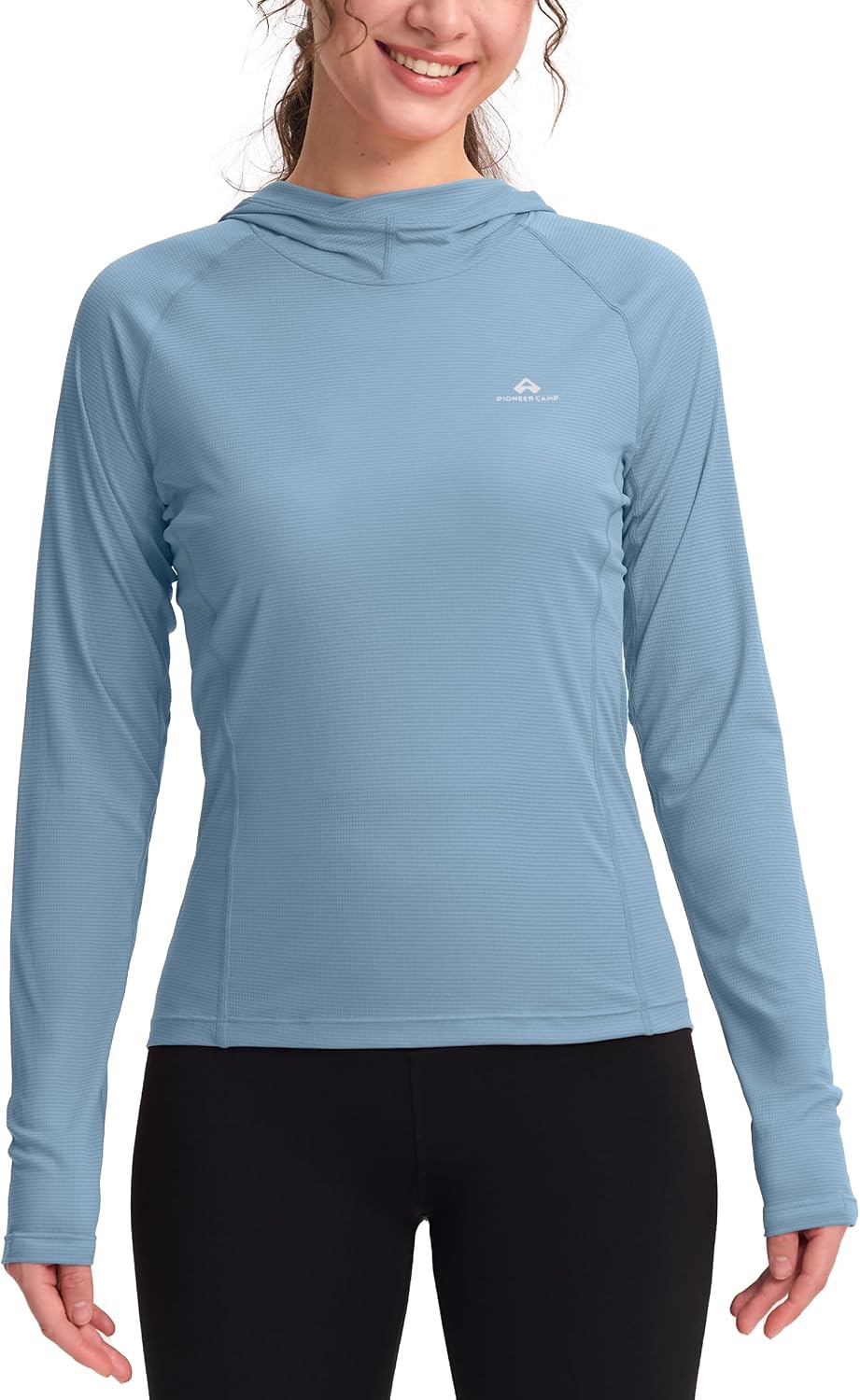 Pioneer Camp Womens Ultra Lightweight Hoodie Breathable Quick Dry Long Sleeve Sun Protection Shirt Trail Running Hiking