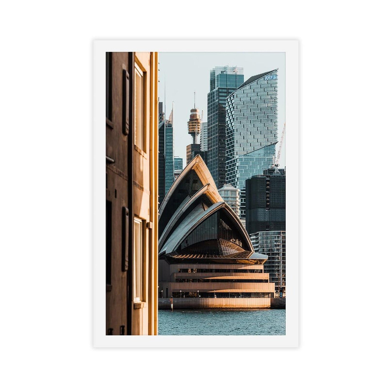 Heyanm Sydney Opera House Art Print Urban City Australia Landmark Canvas Poster Bedroom Office Room Decor Gift Unframe 20X30inch