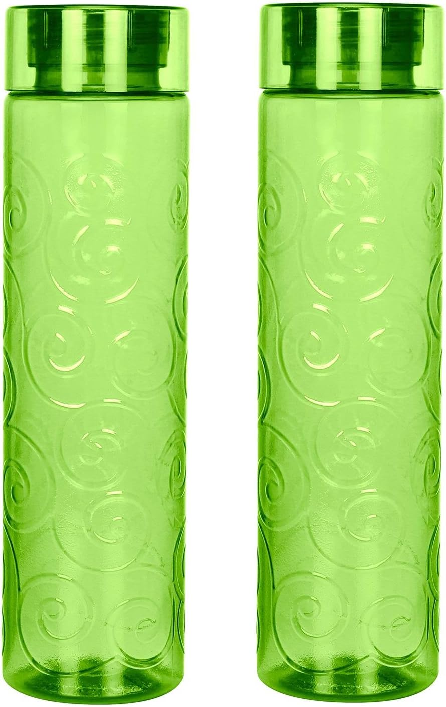 Steelo Orbit Tritan Water Bottle, 1 Litre, Set of 2, Oliver Green