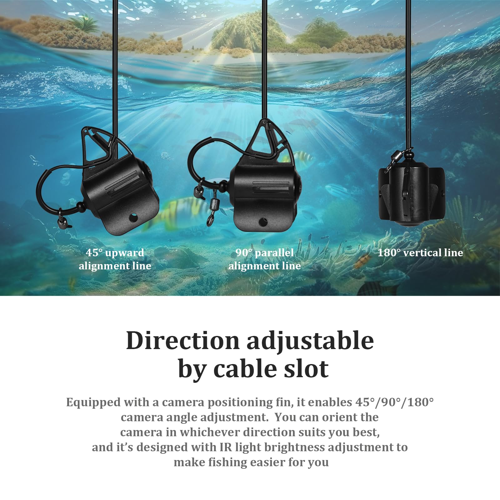 Unterwasserkamera Angeln Fishfinder, Fish Finder Kamera mit 4.3 Zoll IPS Display und 20m Kabel, Wasserdicht 220° Weitwinkel Nachtsicht Unterwasser Angelkamera für Meeresangeln Fluss Angeln Eisfischen