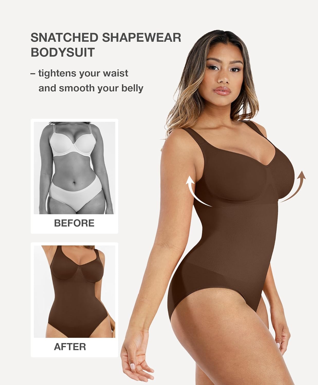 Lover-Beauty Body Suits for Women Seamless Shapewear Bodysuit Tummy Control Body Shaper - Image 5