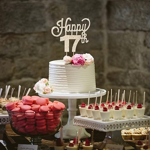 Miniatura 215 de LINGTEER Decoración de pastel de diamantes de imitación dorados para cumpleaños número 15 – Cheers to 15th Birthday Quince años de edad, decoración