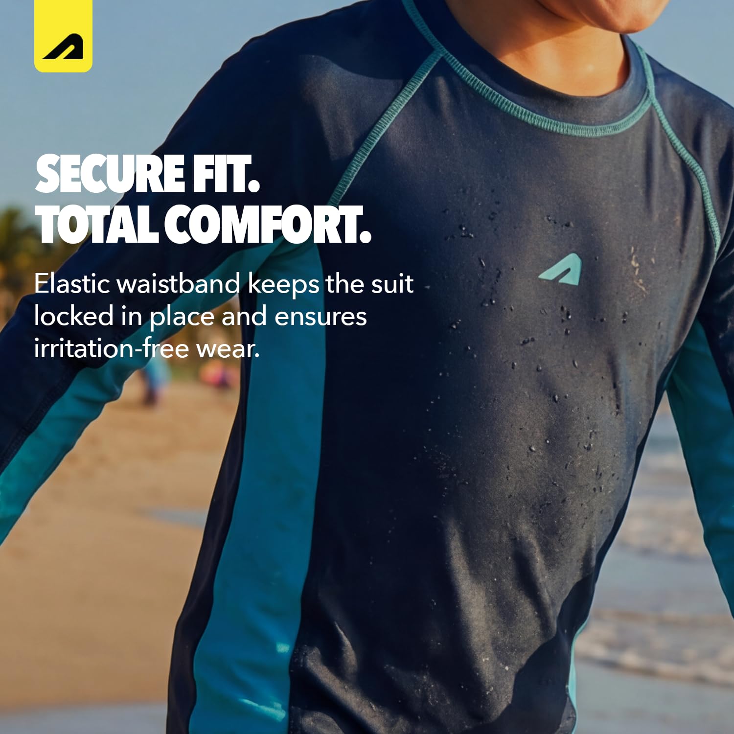 Boldfit Swim Suit for Boys Full Sleeve Swimming Costume, Stretchable Swim T-Shirt, Flexible Fit Swimwear β Blue(S) 3