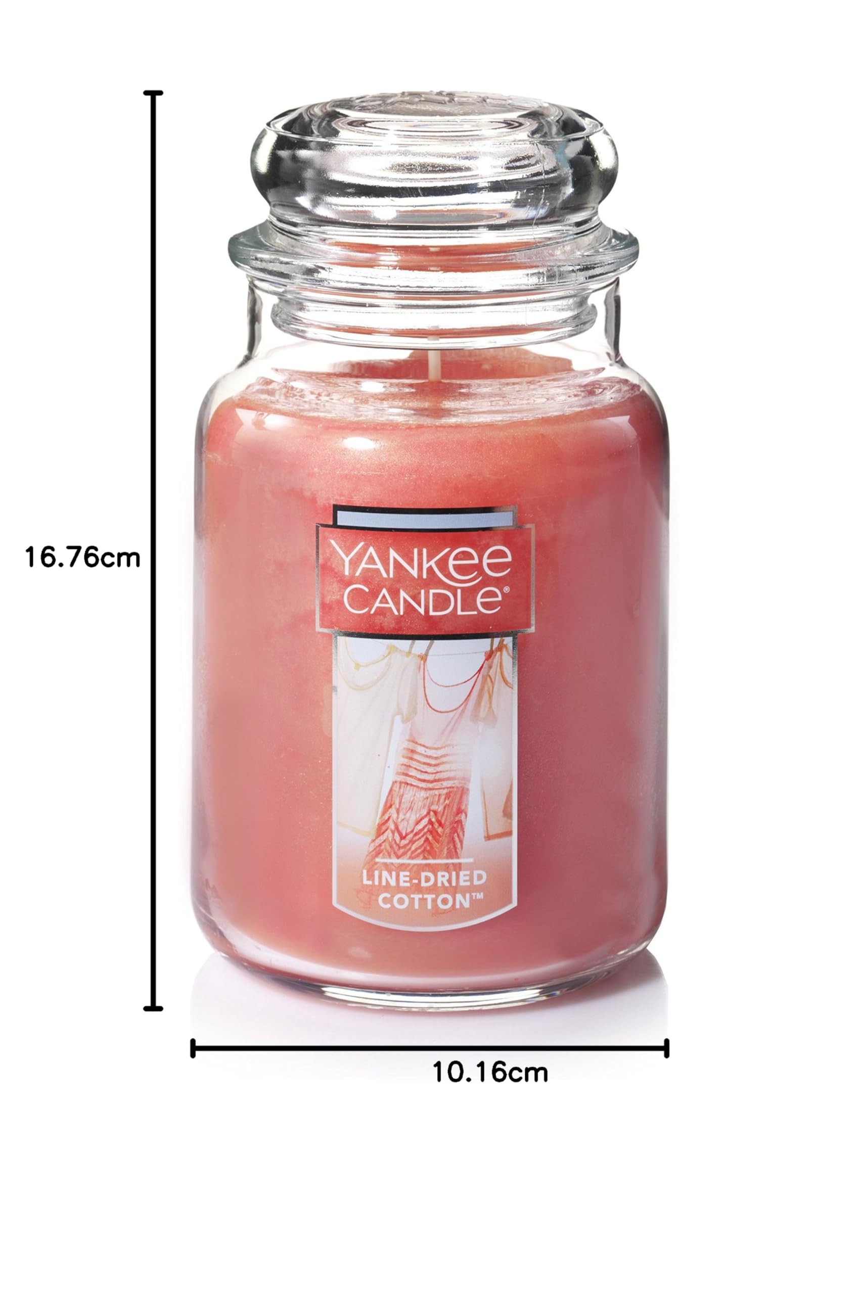 Yankee Candle Duftkerze im Glas, Line-Dried Cotton Kerzen Large Jar Candle Rose