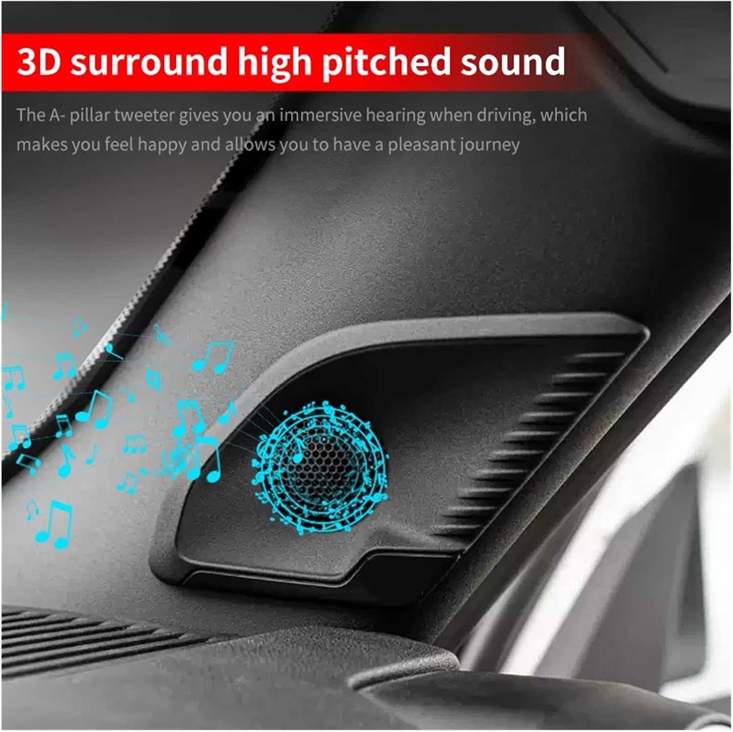 Compatible with Toyota Land Cruiser Prado 250 LC250 2024 2025 A Pillar High Frequency Speaker Replacemen Sound Kit Interior(A- Pillar Black 2PCS)